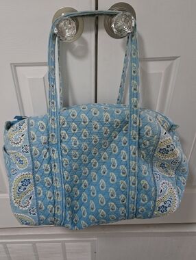 Vera Bradley Quilted Paisley Tote Bag in Light Blue, 23" Long